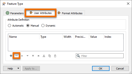 Remove all attributes on the User Attributes tab